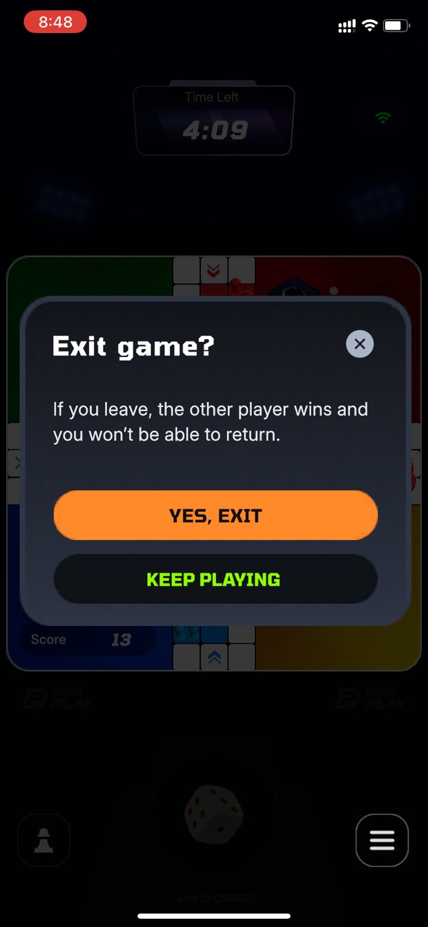 Exit game confirmation