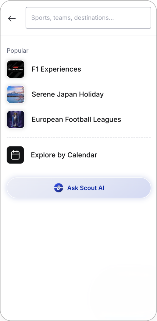 The search panel