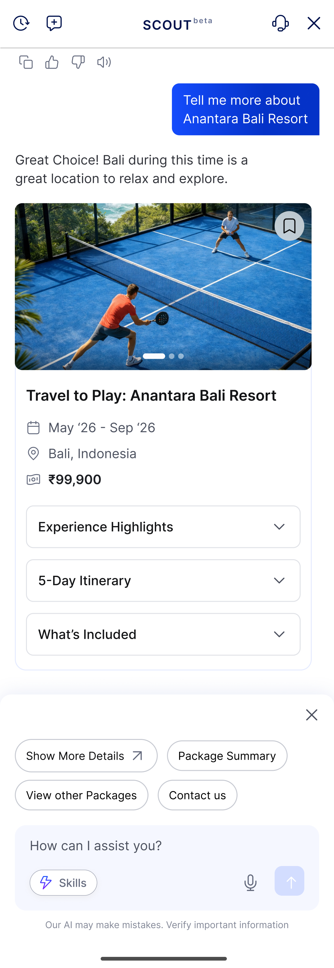 Real Anantara Bali package with price, itinerary and inclusions inside the chat