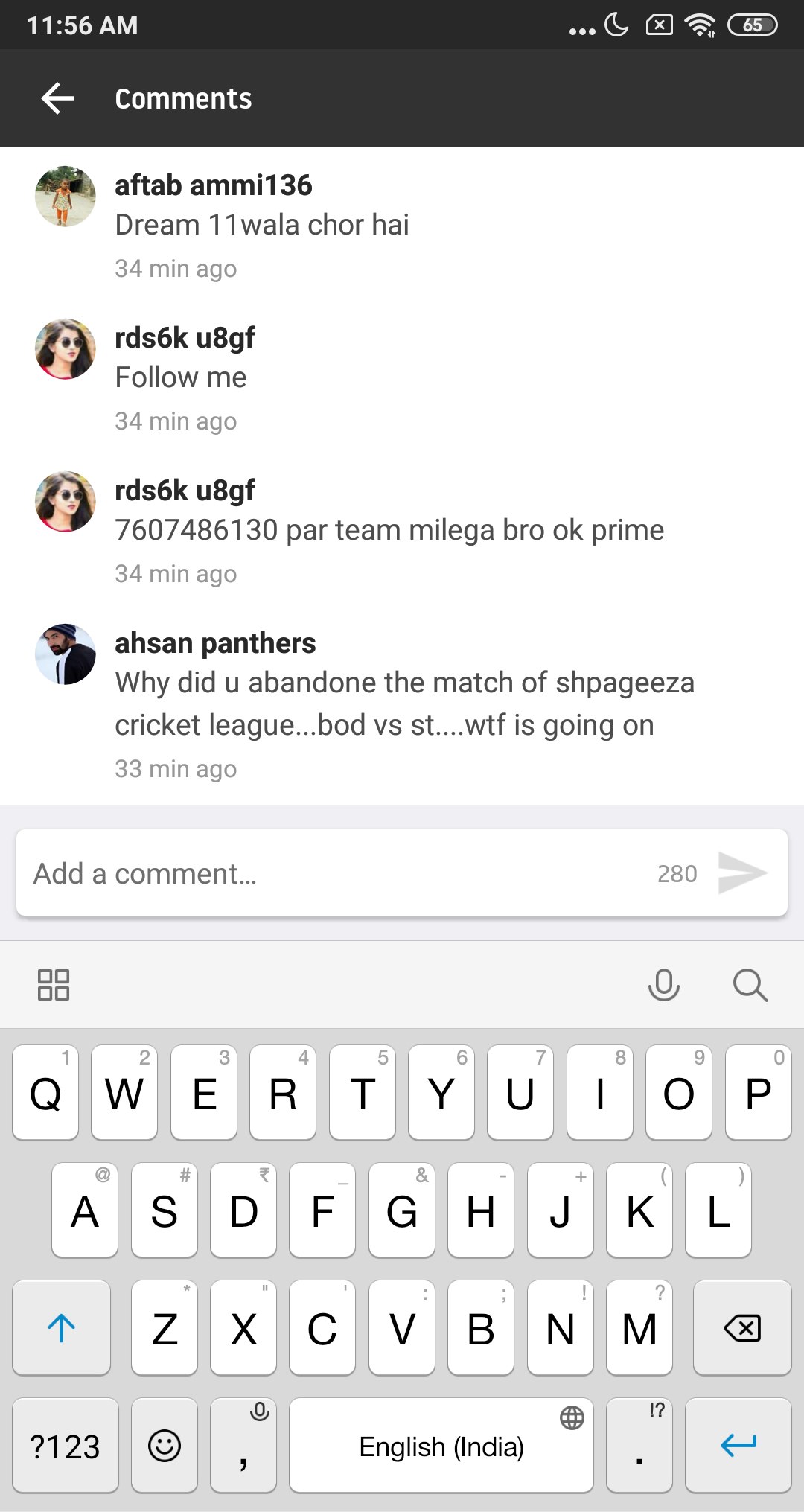 Viewing and adding comments on a Feed post